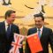 U.K. PM David Cameron with Chinese premier Li Keqiang